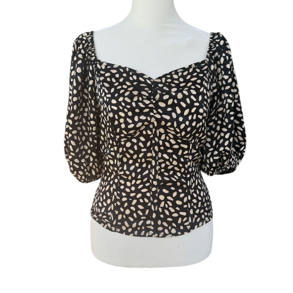 Black and White Patterned Blouse